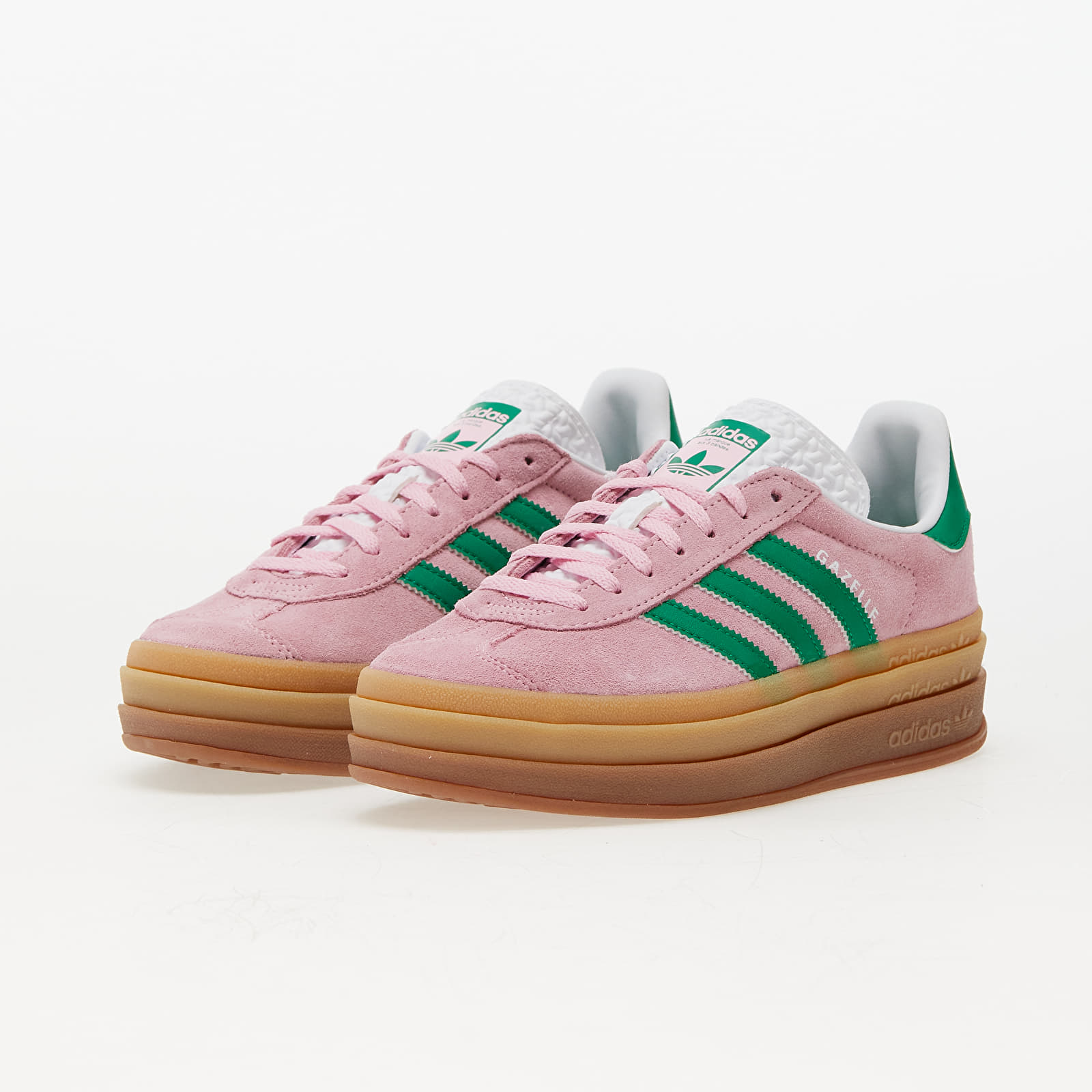 Women's sneakers and shoes adidas Gazelle Bold W True Pink/ Green/ Ftw White