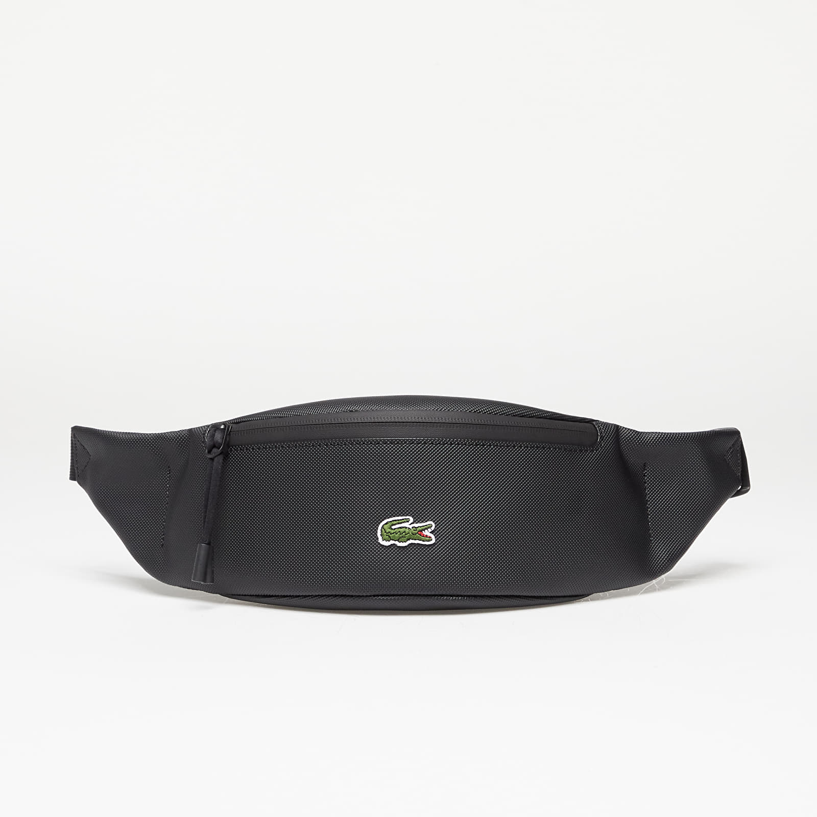 Kidney Packs LACOSTE Men's LCST Coated Canvas Zippered Belt Bag Black