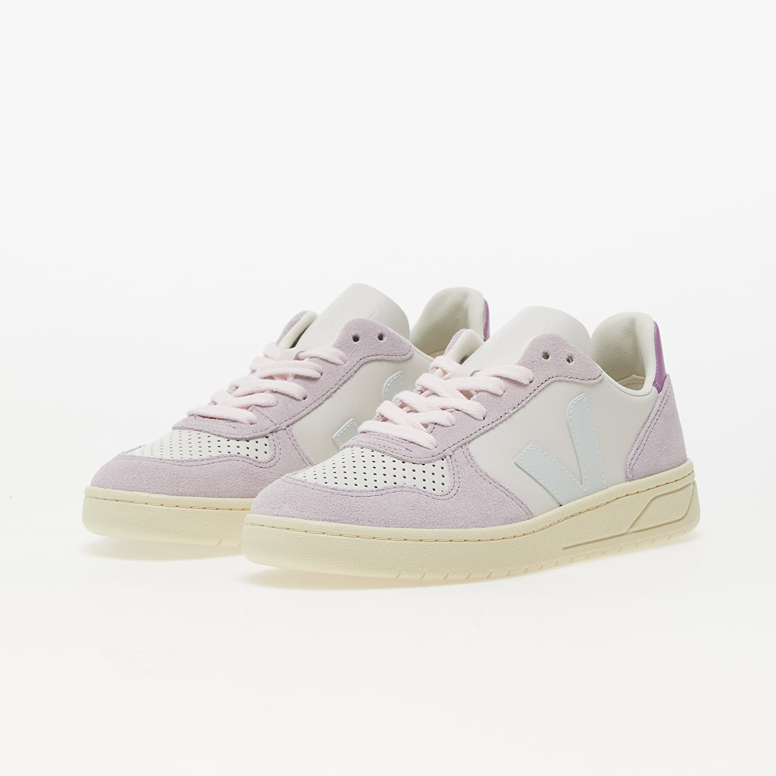 Dámské tenisky a boty Veja W V-10 Leather Gravel Menthol Parme