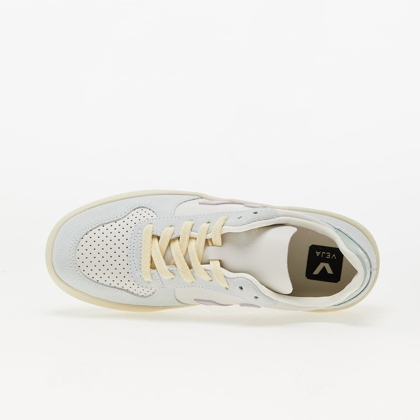 Chaussures et baskets femme Veja W V-10 Leather Gravel Menthol Parme