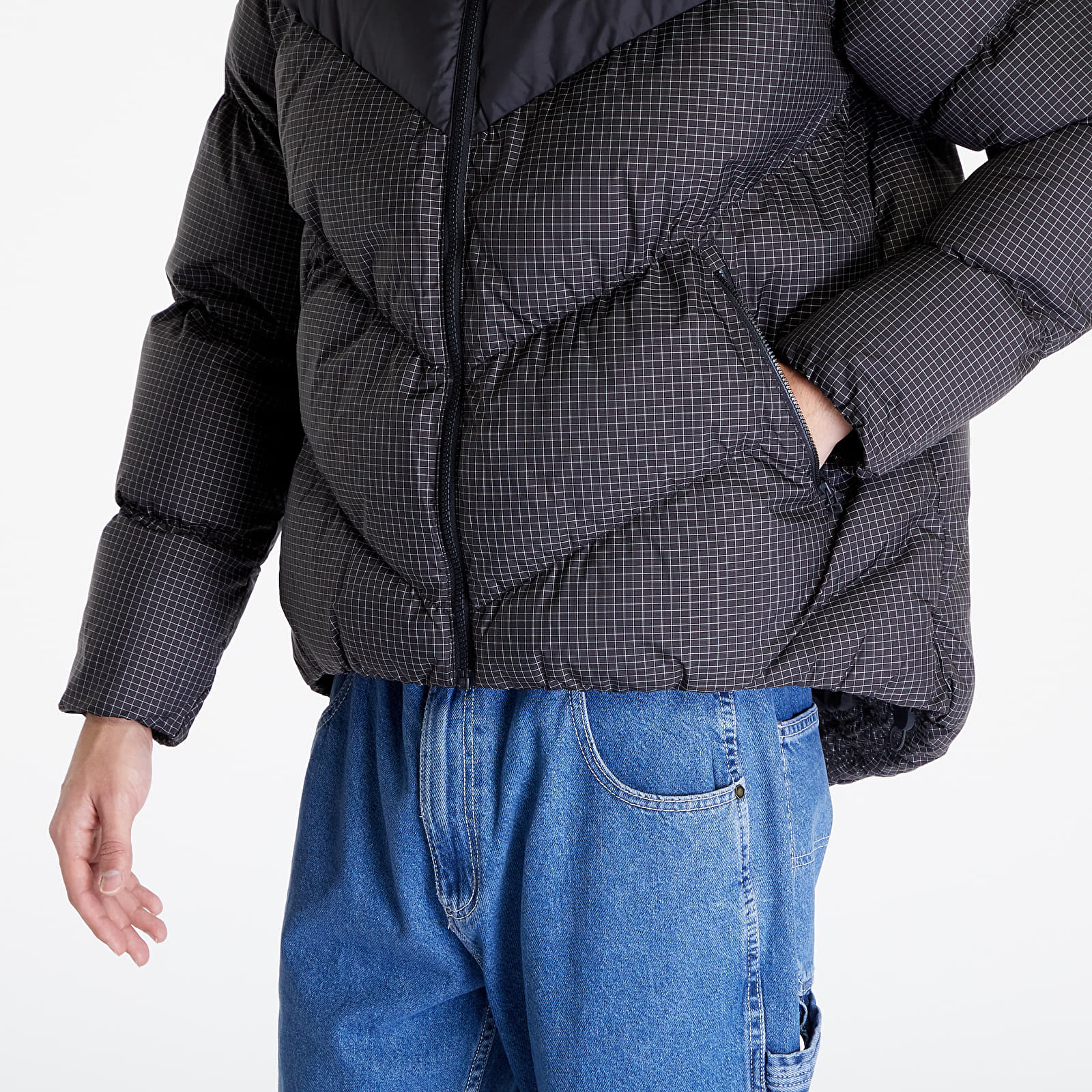 Pánské bundy Nike Sportswear Windpuffer Therma-FIT Loose Puffer Jacket Black/ White