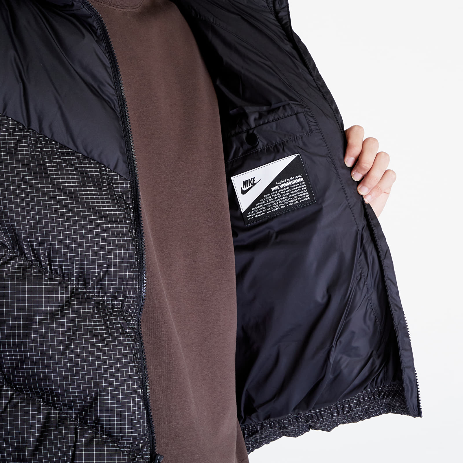 Pánské bundy Nike Sportswear Windpuffer Therma-FIT Loose Puffer Jacket Black/ White