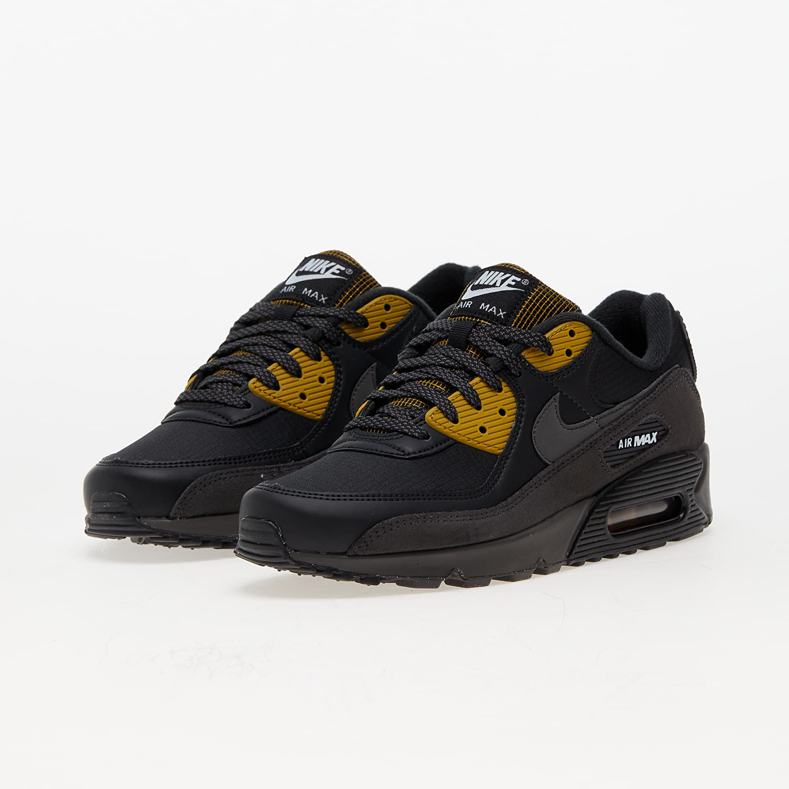 Turnschuhe und Schuhe fur Manner Nike Air Max 90 Black Medium Ash Bronzine Blue Tint Queens