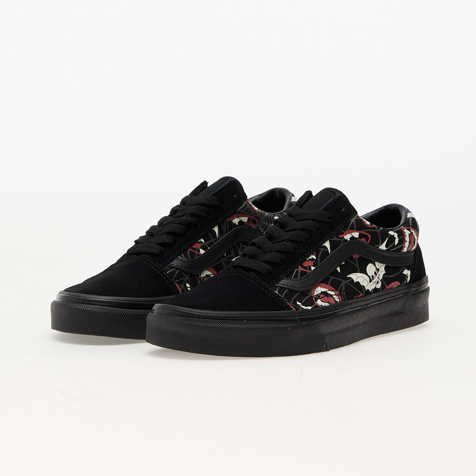 Black floral vans old skool cheap