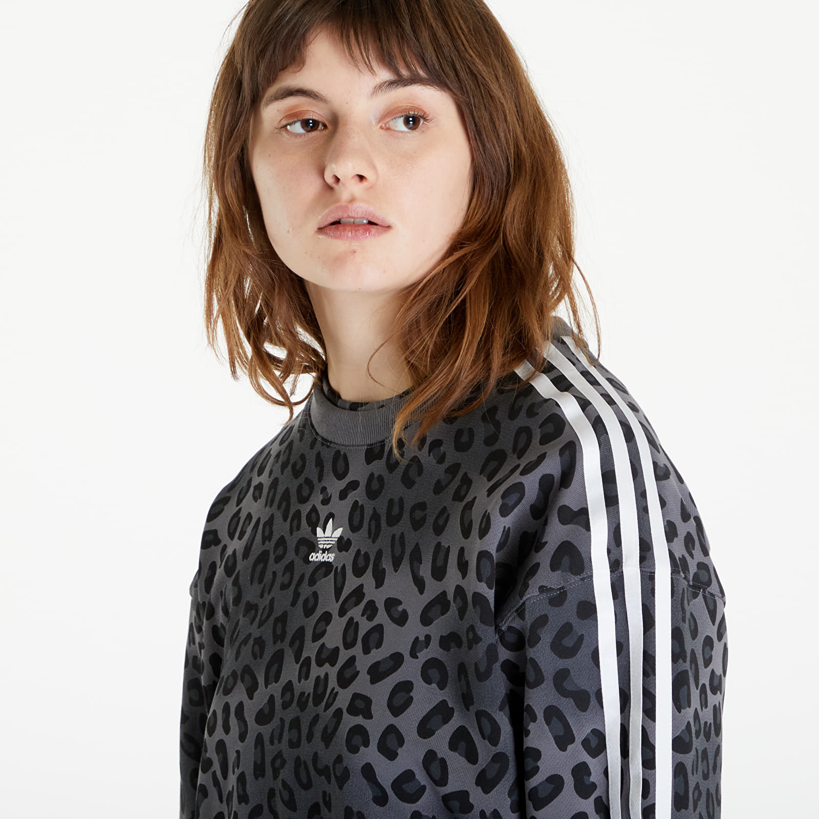 Mikiny adidas Aop Crew Sweatshirt Grey Five