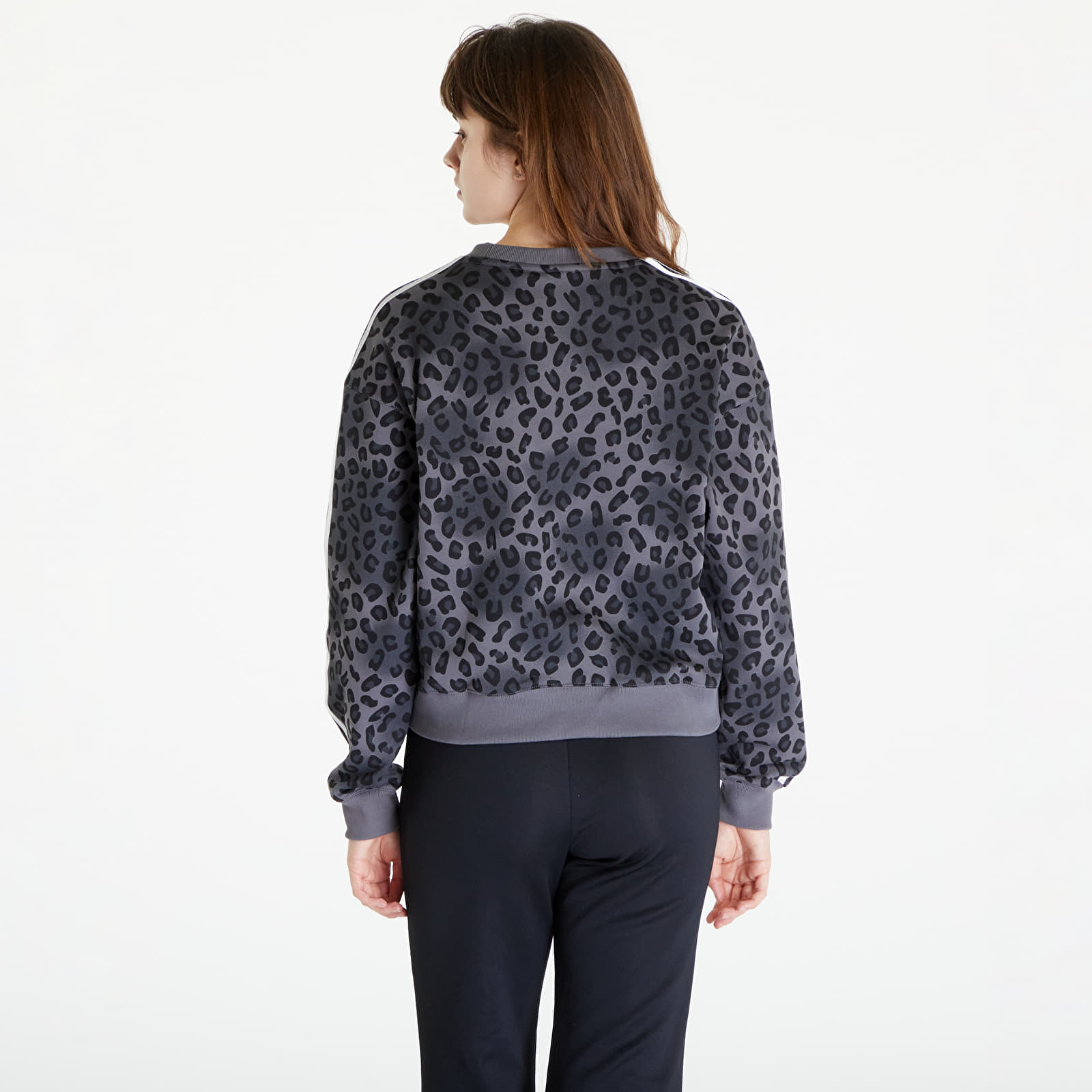 Mikiny adidas Aop Crew Sweatshirt Grey Five