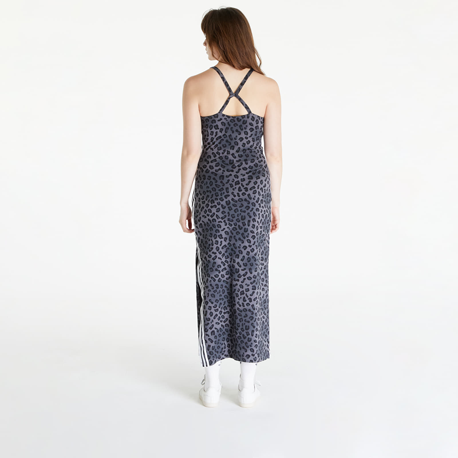 Dresses adidas Leopard Luxe 3 Stripes Maxi Dress Grey Five