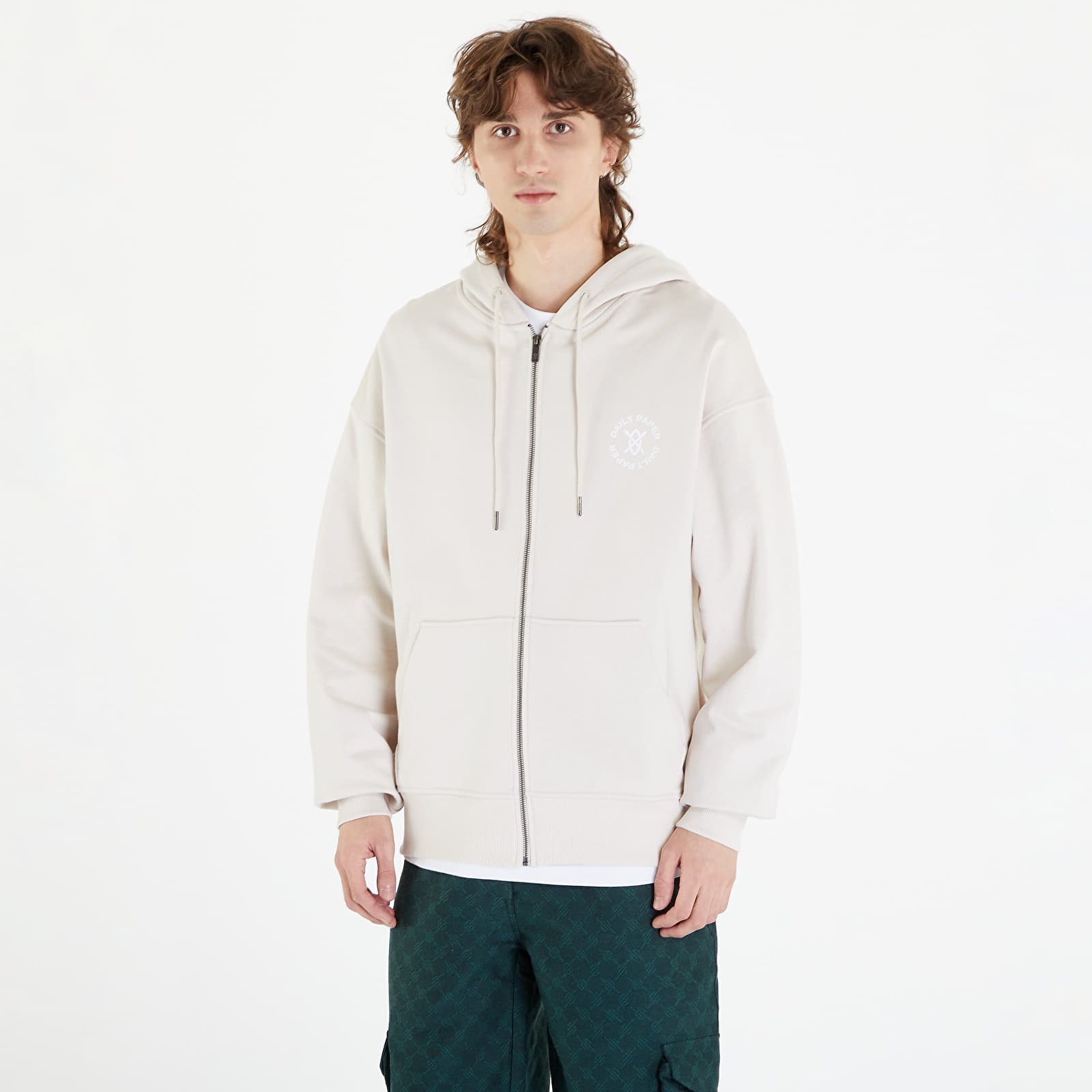 Sweatshirts Daily Paper Circle Zip Hoodie Moonstruck Beige Queens
