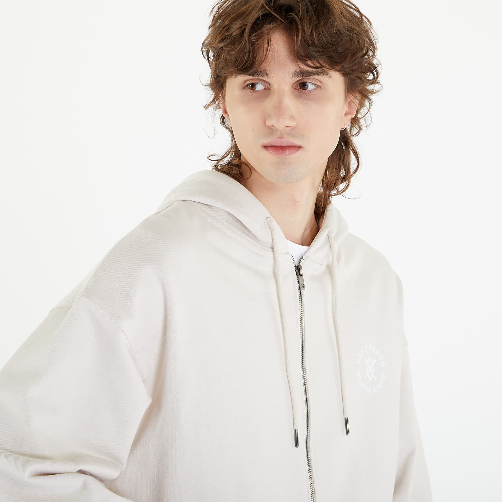 Sweaters Daily Paper Circle Zip Hoodie Moonstruck Beige