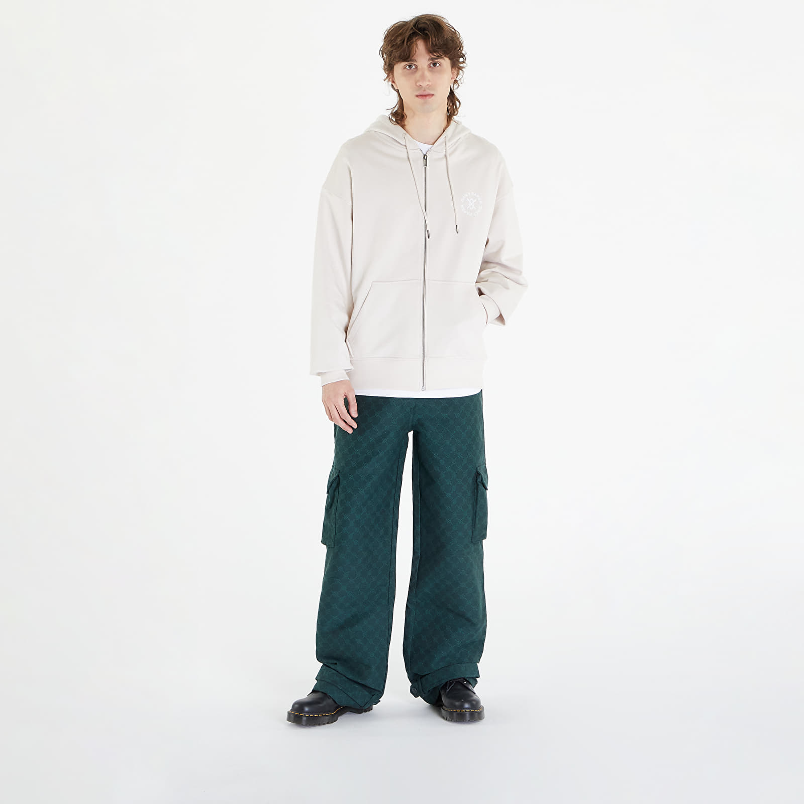Sweaters Daily Paper Circle Zip Hoodie Moonstruck Beige