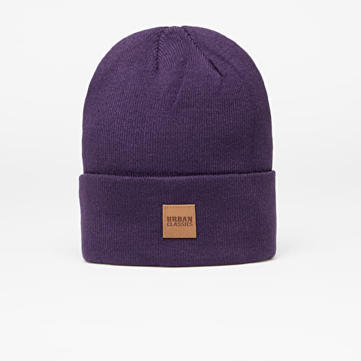 Hat Urban Classics Synthetic Leatherpatch Long Beanie