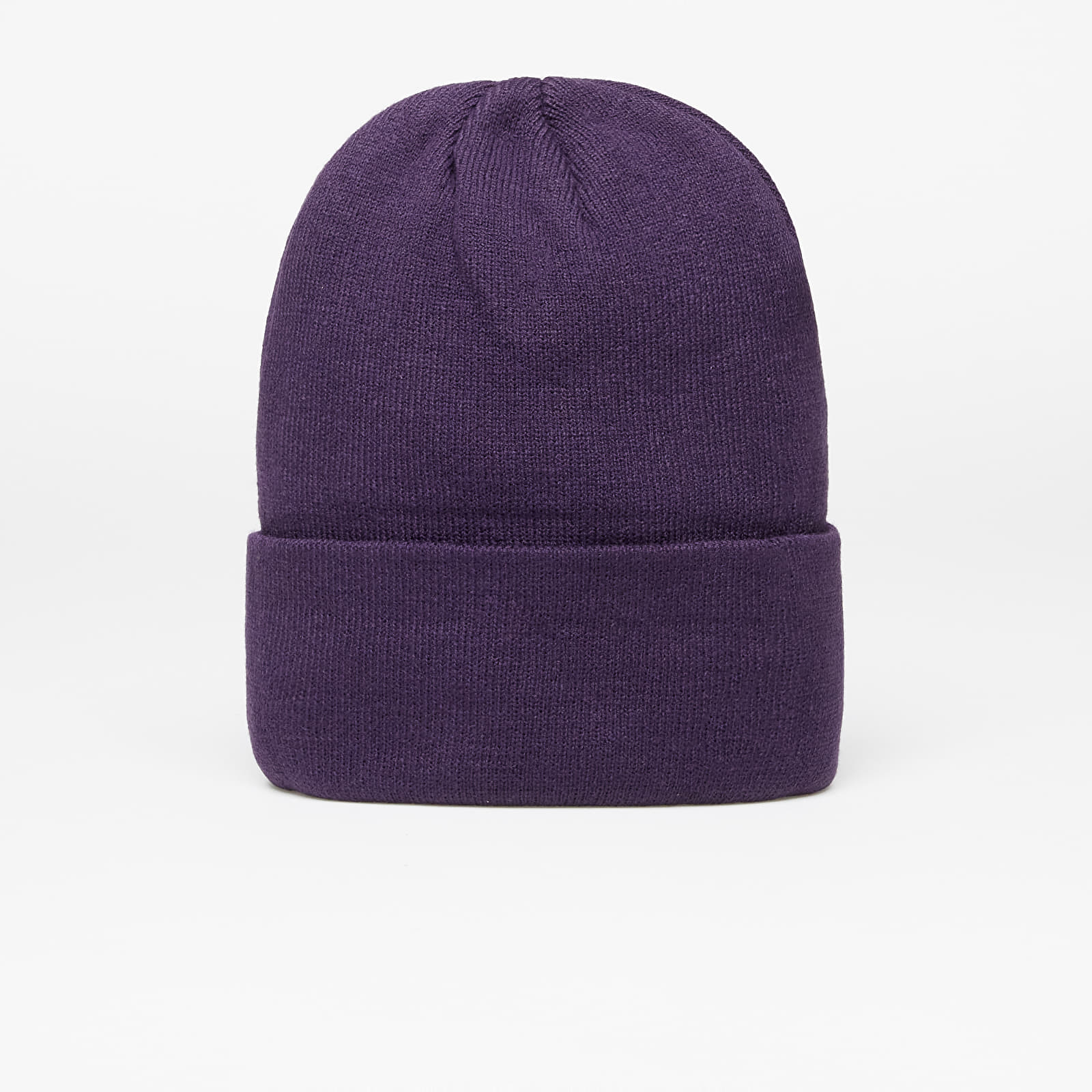 Hats Urban Classics Synthetic Leatherpatch Long Beanie Dark Purple