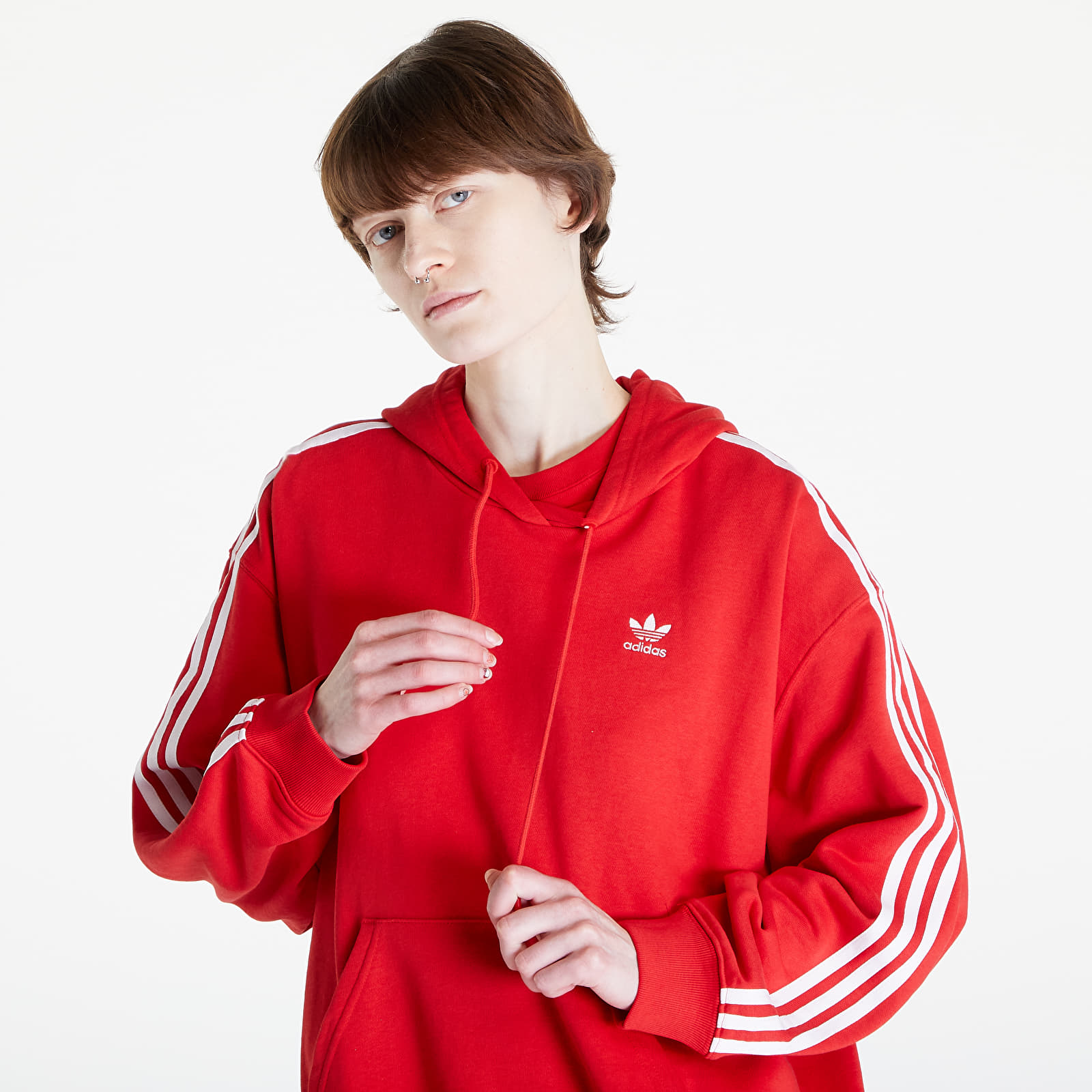 Hanorac adidas 3 S Hoodie Os Better Scarlet - 1 | YEO