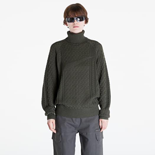 Džemper Nike Life Men's Cable Knit Turtleneck Sweater Cargo Khaki