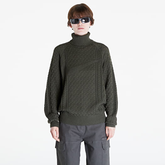 Pullover Nike Life Men s Cable Knit Turtleneck Sweater Cargo Khaki Queens