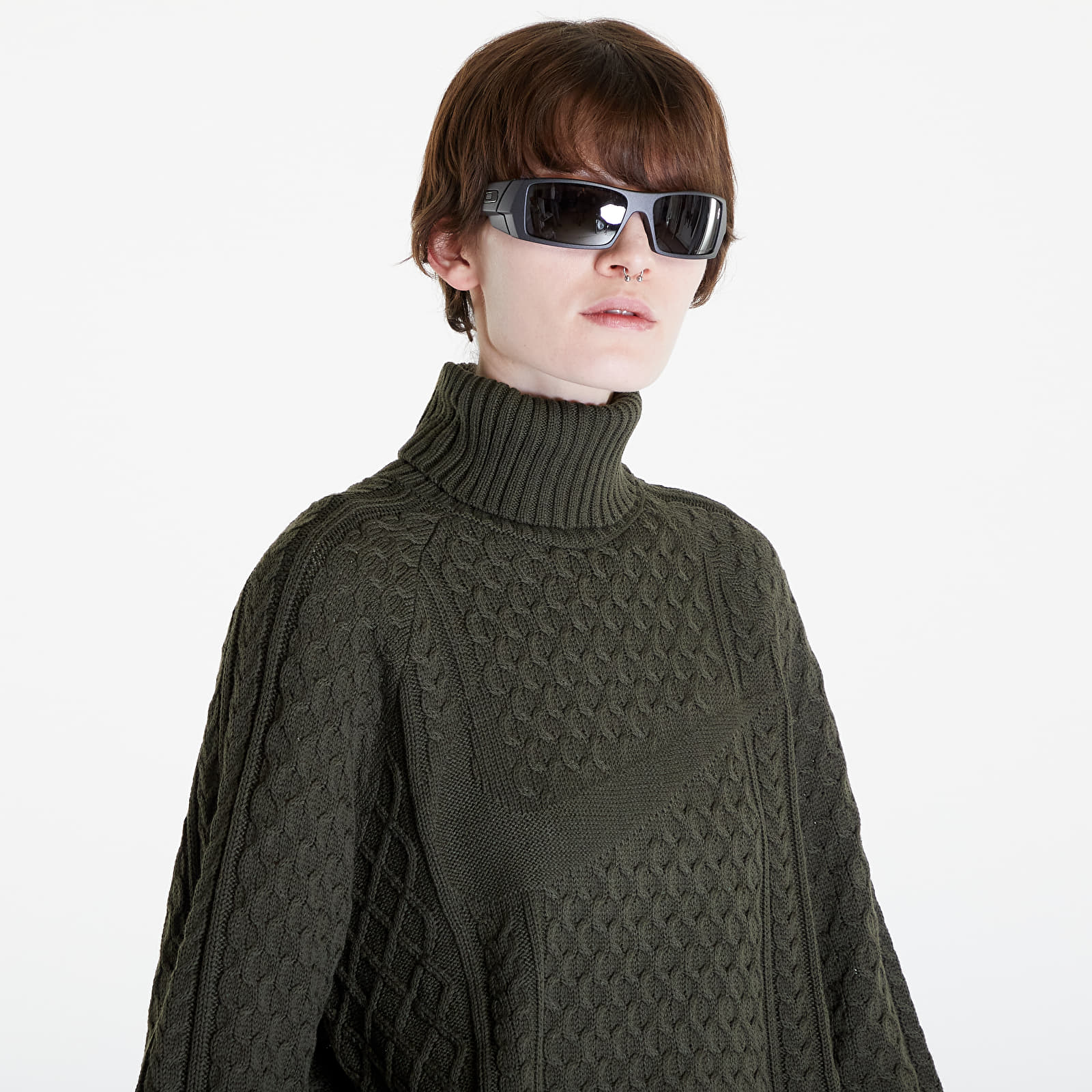 Pulóverek Nike Life Men's Cable Knit Turtleneck Sweater Cargo Khaki