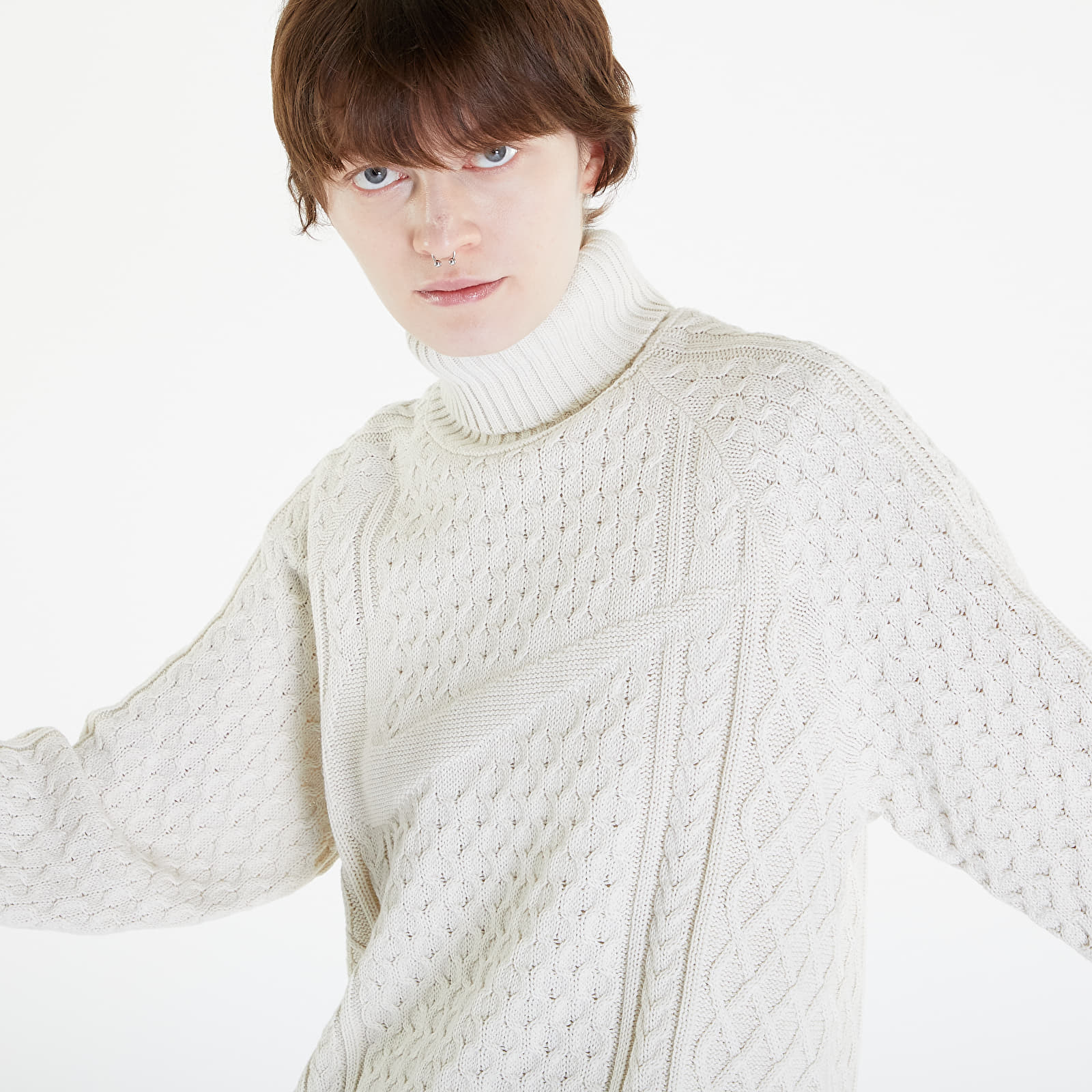 Tröjor Nike Life Men's Cable Knit Turtleneck Sweater Light Bone
