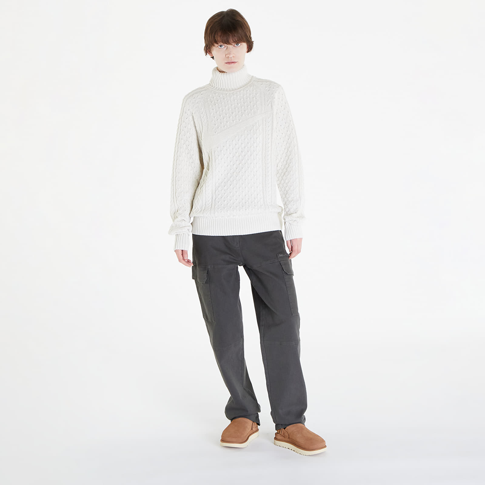 Tröjor Nike Life Men's Cable Knit Turtleneck Sweater Light Bone