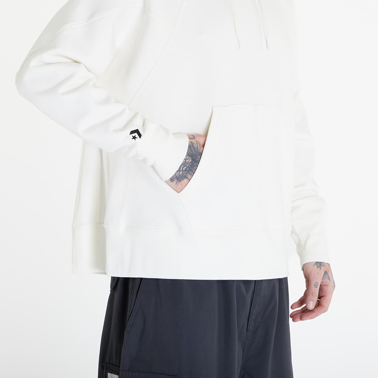 Mikine in puloverji Converse Shapes Triangle Pullover Hoodie UNISEX Egret