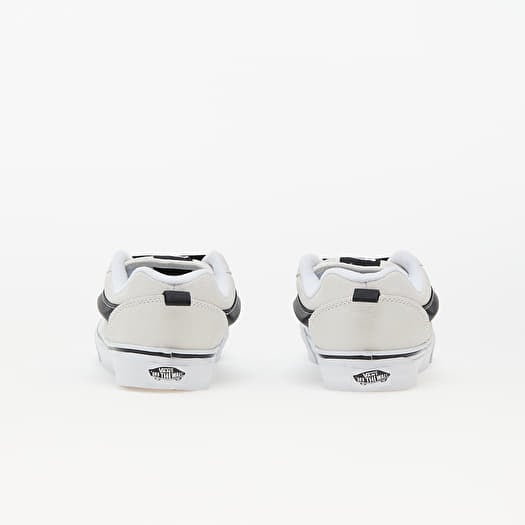 Vans white leather shop black stripe