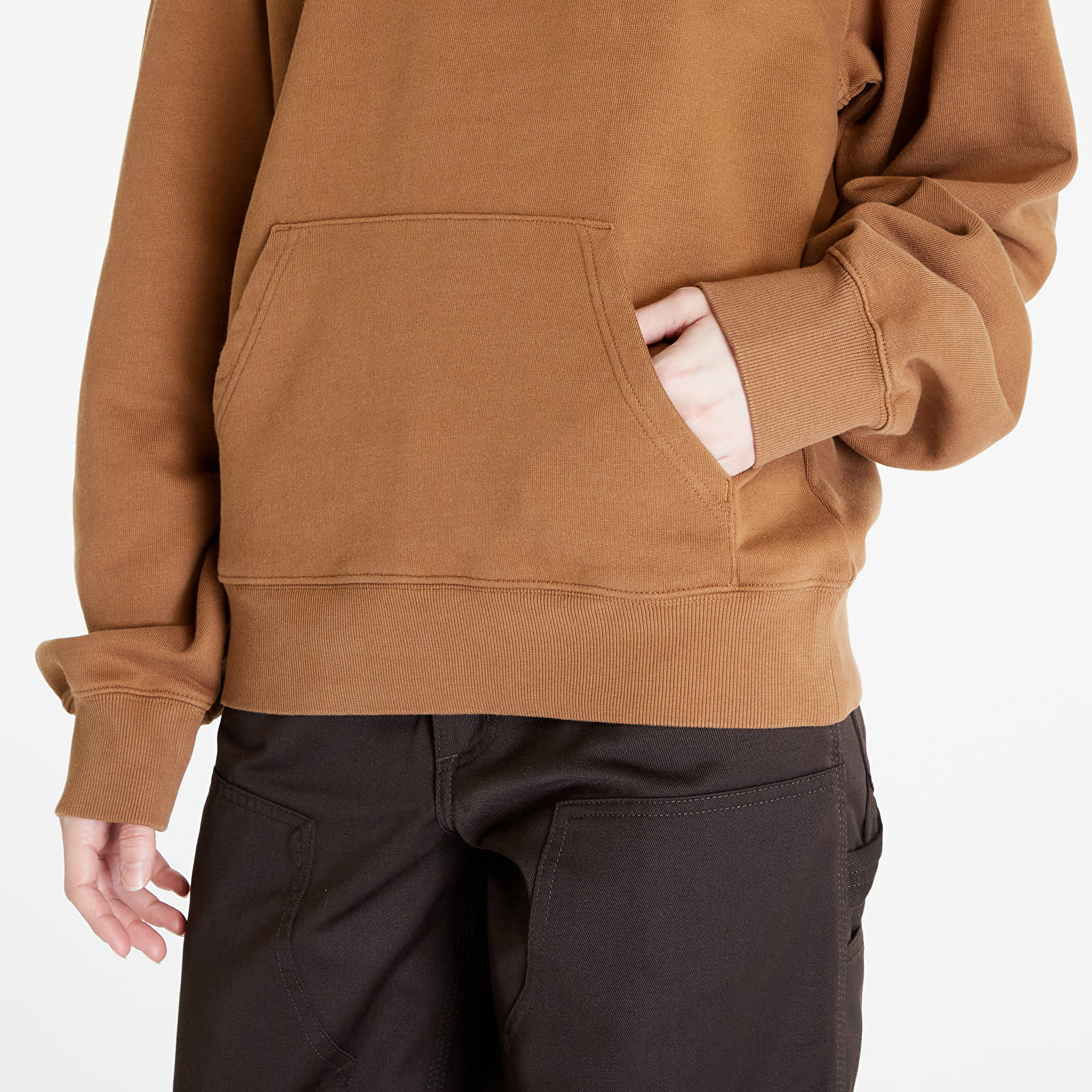 Sudaderas Carhartt WIP Hooded Onyx Script Sweat UNISEX Hamilton Brown/ Black