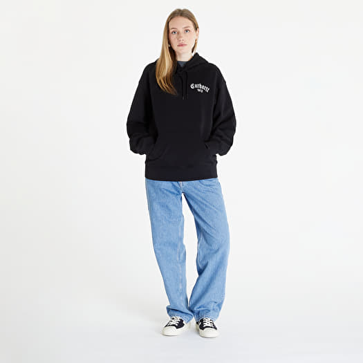 Carhartt WIP Hooded Onyx Script Sweat UNISEX Black/ White | Queens