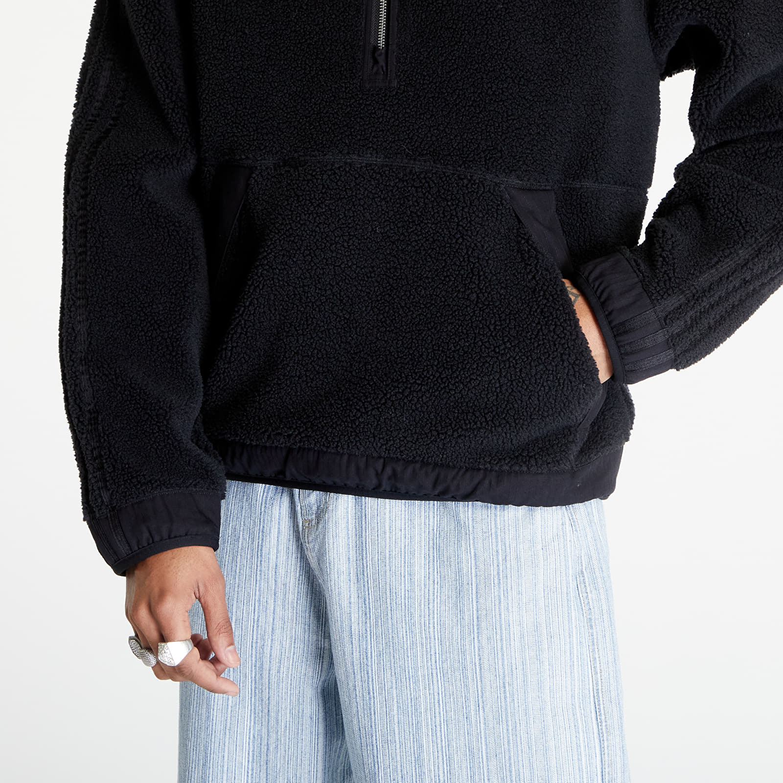 Sweatshirts adidas Premium Essentials+ Classics Half-Zip Hoodie Black