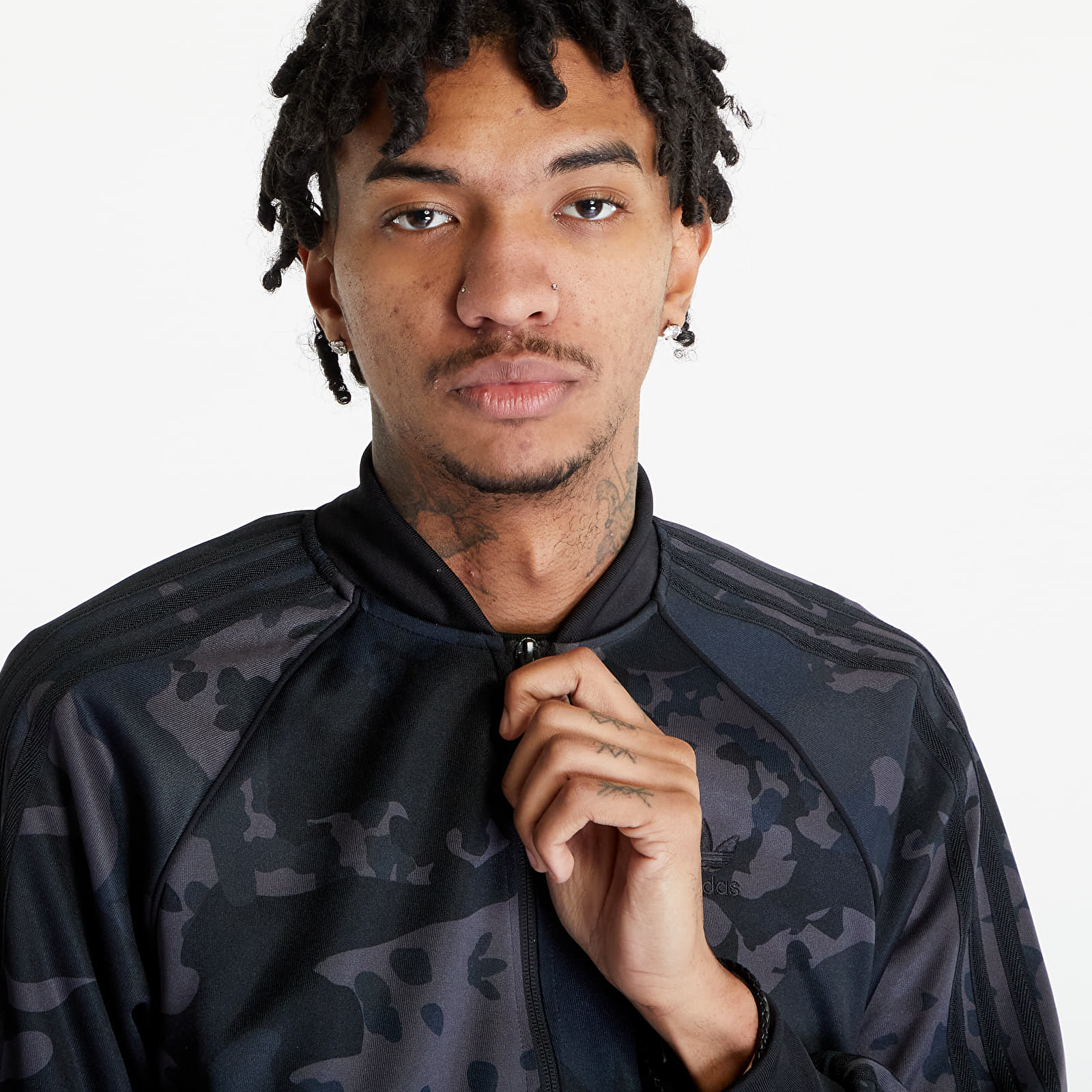 Mikiny adidas Camo SSTR Track Top Black