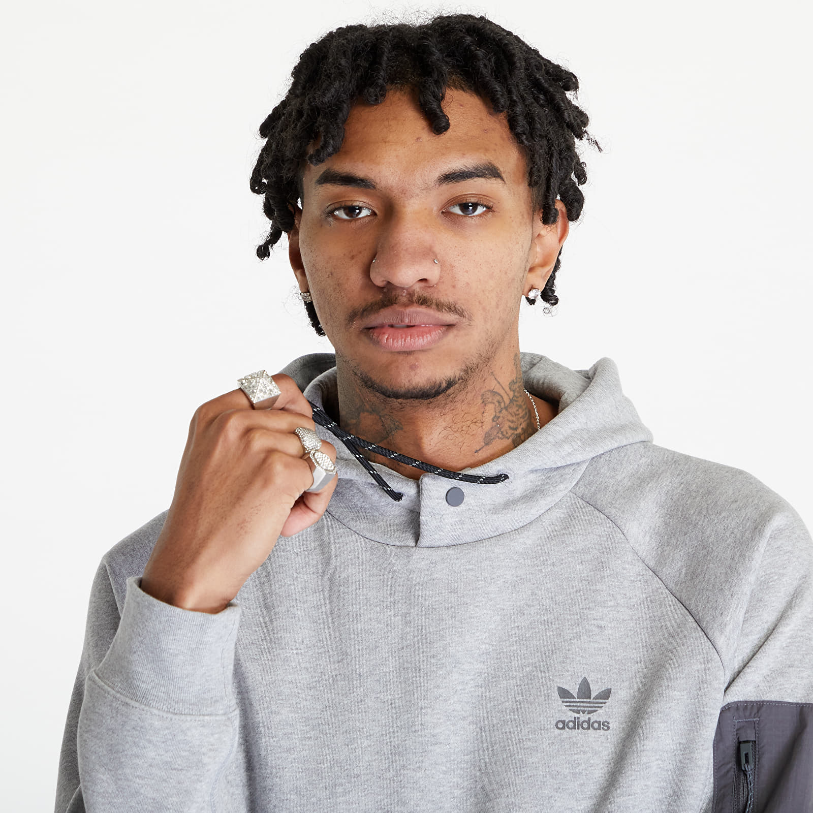Heather grey adidas hoodie top