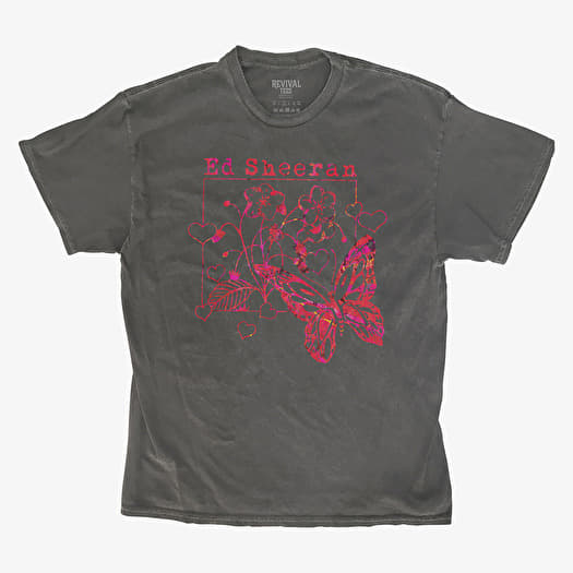 Merch Revival Tee - Ed Sheeran Equals Crimson Wild Hearts And Butterflies Unisex T-Shirt Black