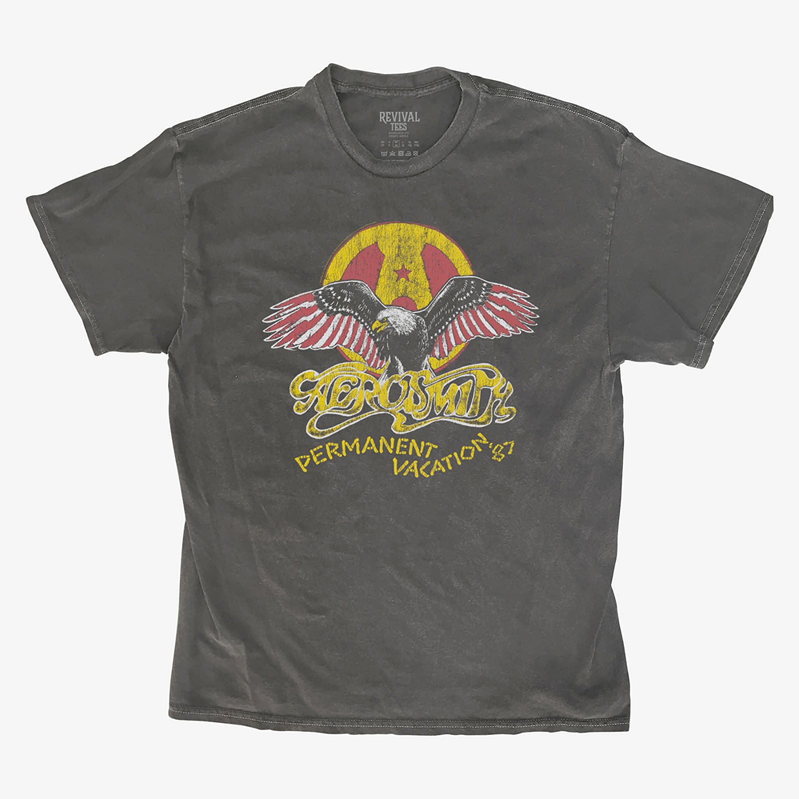 Trička Merch Revival Tee - Aerosmith Permanent Vacation Unisex T-Shirt Black