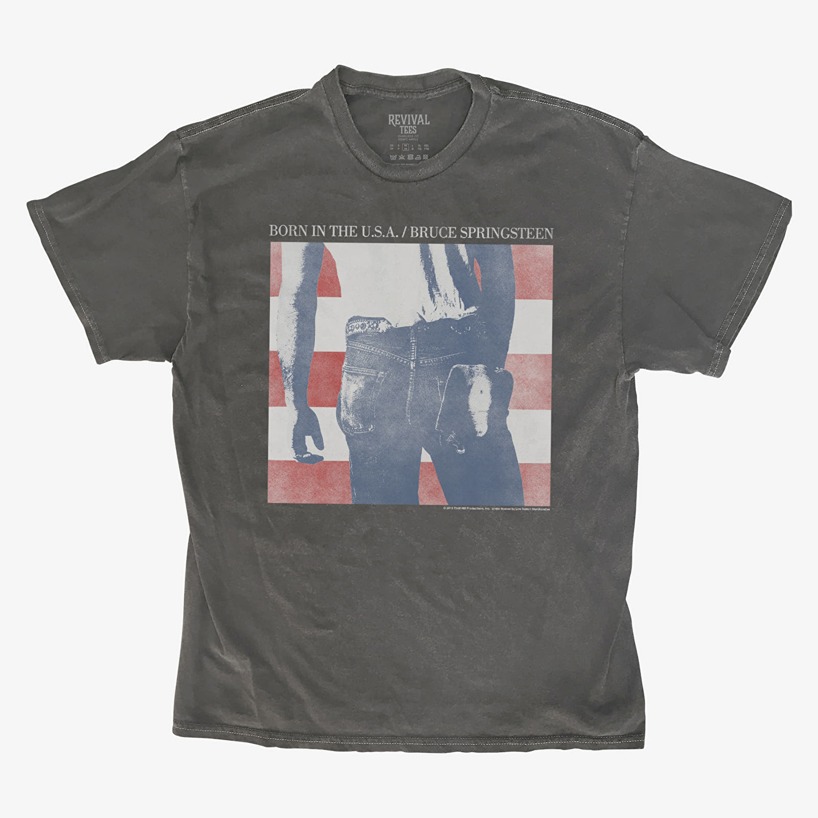 Футболки Merch Revival Tee - Bruce Springsteen Distressed Born In The USA Album Cover Unisex T-Shirt Black