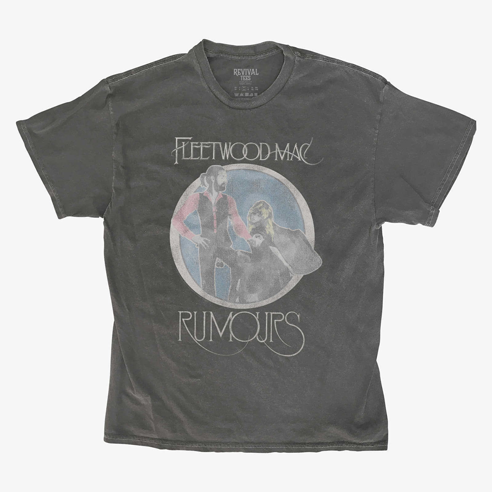 Magliette Merch Revival Tee - Fleetwood Mac Distressed Rumours Album Art Unisex T-Shirt Black