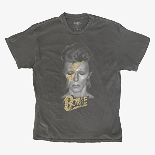 Merch Revival Tee - David Bowie Aladdin Sane Gold Unisex T-Shirt Black