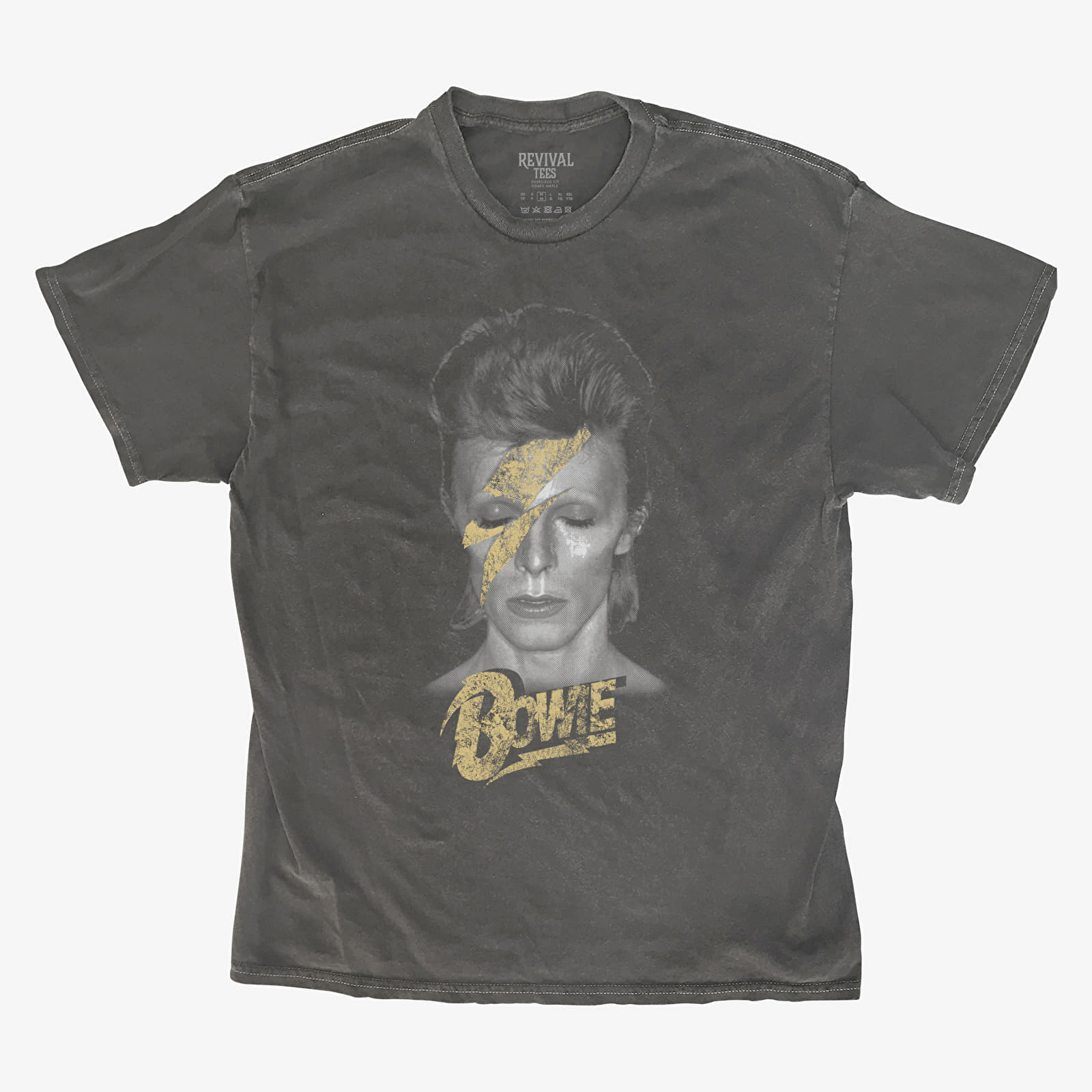 Футболки Merch Revival Tee - David Bowie Aladdin Sane Gold Unisex T-Shirt Black