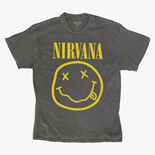 Magliette Merch Revival Tee Nirvana Classic Face Logo Unisex T Shirt Black Queens