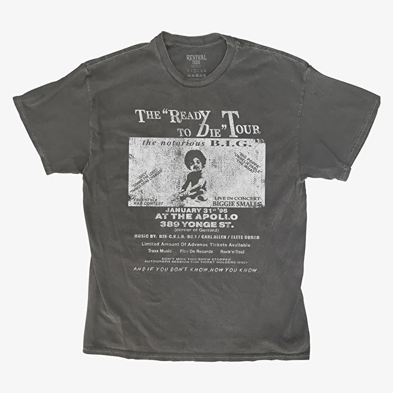 Merch Revival Tee - The Notorious B.I.G. Ready To Die Tour Unisex T-Shirt Black