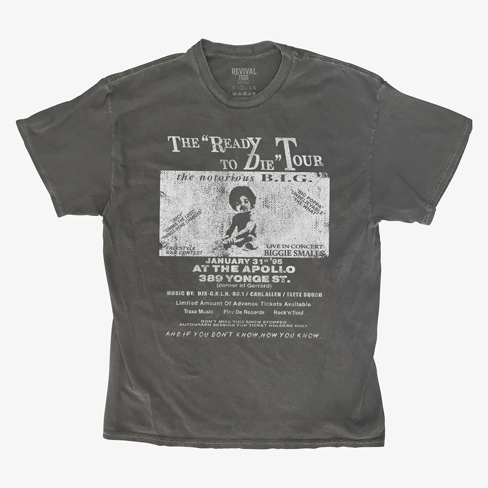 Magliette Merch Revival Tee - The Notorious B.I.G. Ready To Die Tour Unisex T-Shirt Black