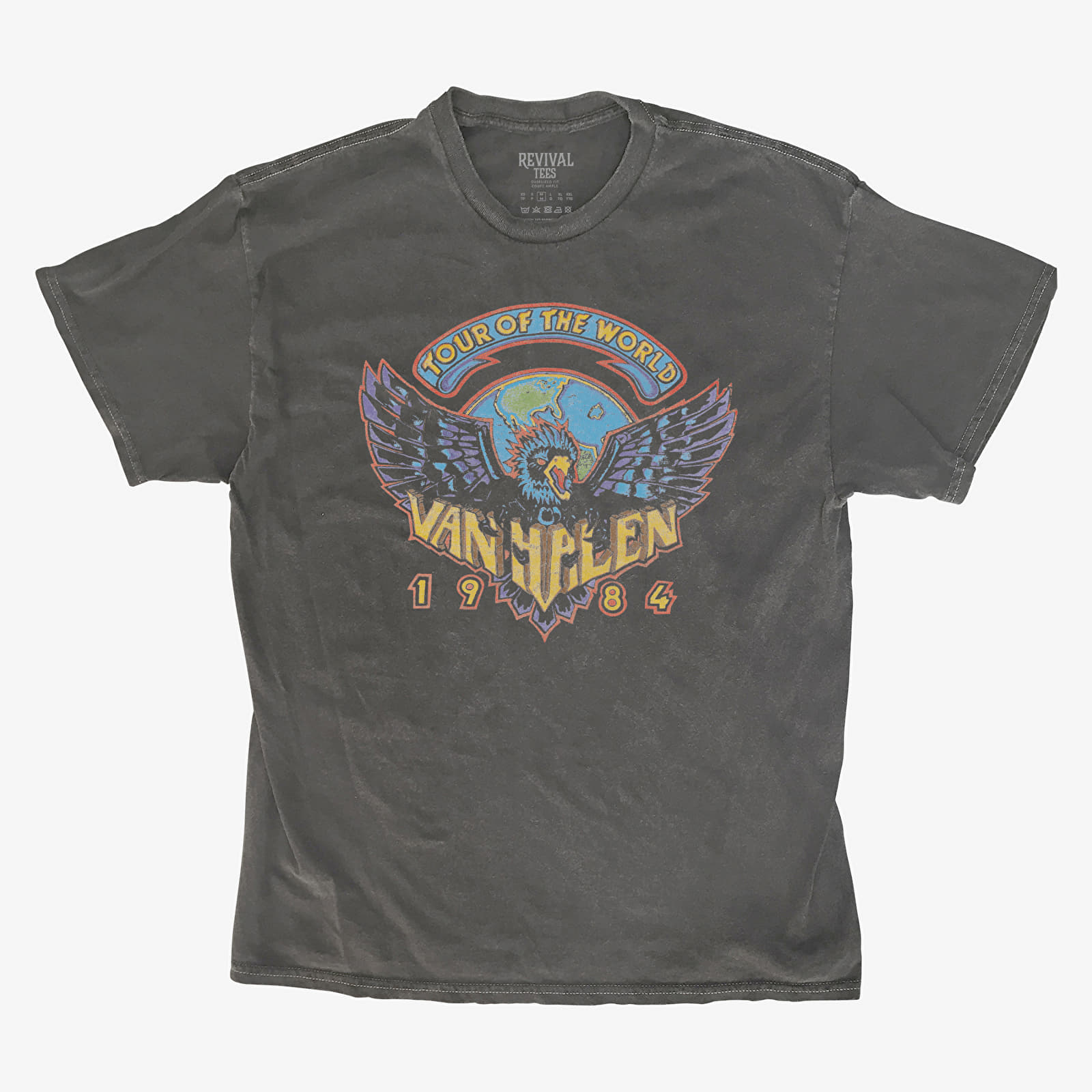 T-shirts Merch Revival Tee - Van Halen Tour Of The World 1984 Unisex T-Shirt Black