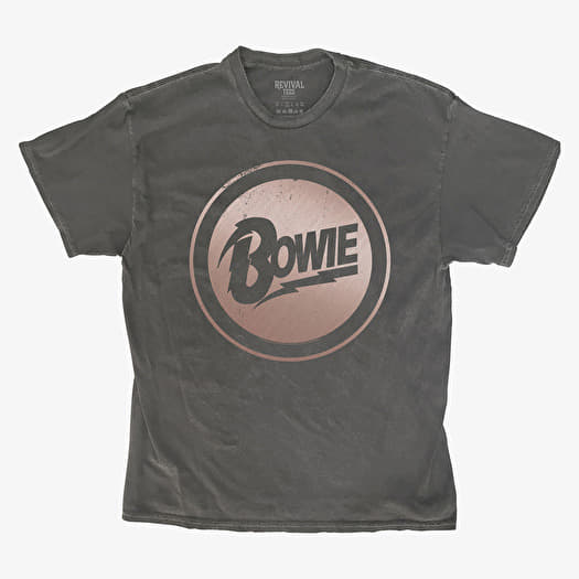 Magliette Merch Revival Tee David Bowie Rose Gold Badge Unisex T Shirt Black Queens