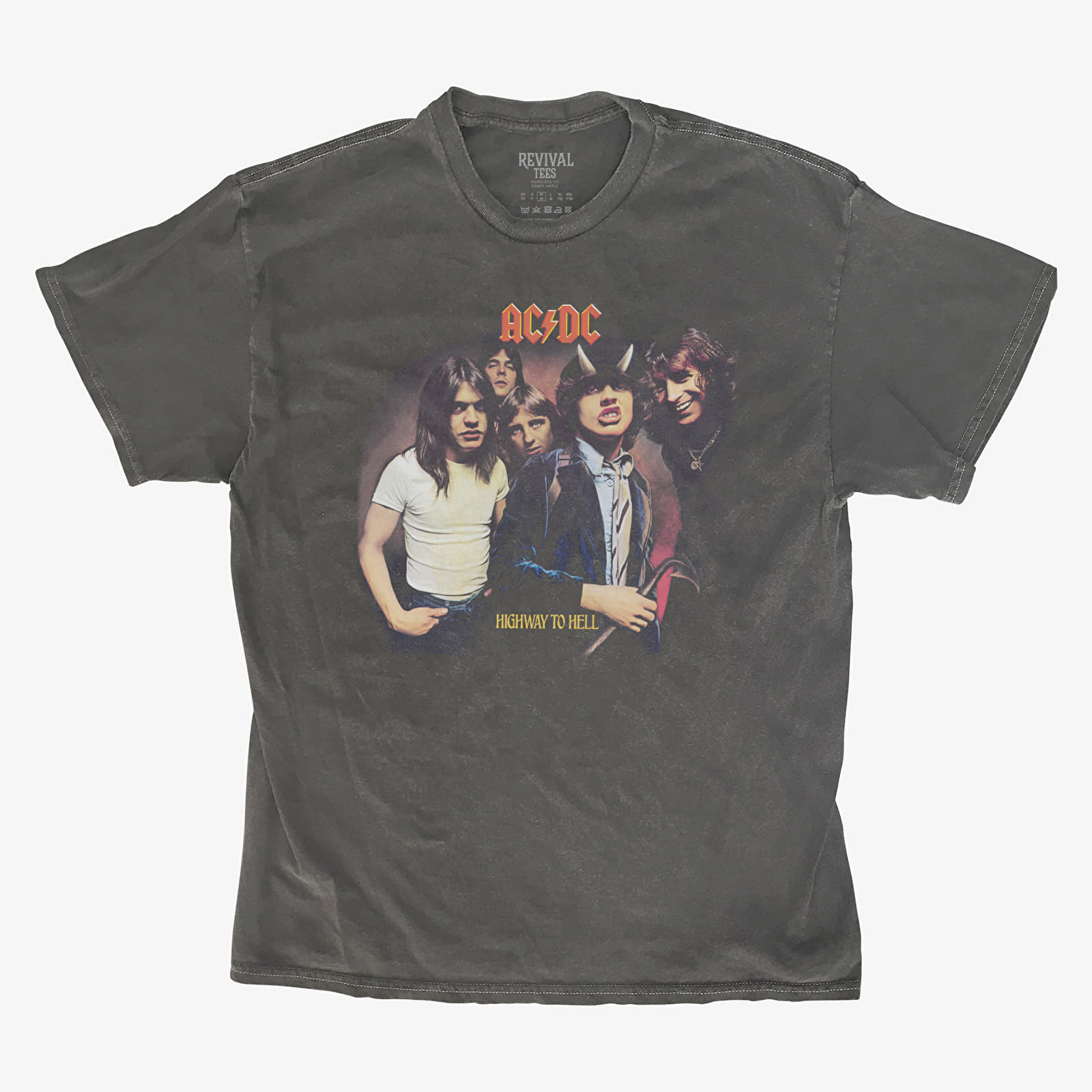 Футболки Merch Revival Tee - AC/DC Highway To Hell Bandmates Horns Unisex T-Shirt Black