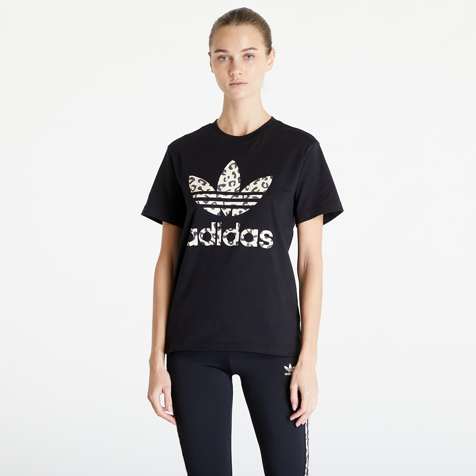T Shirts adidas Trefoil Tee Black Queens