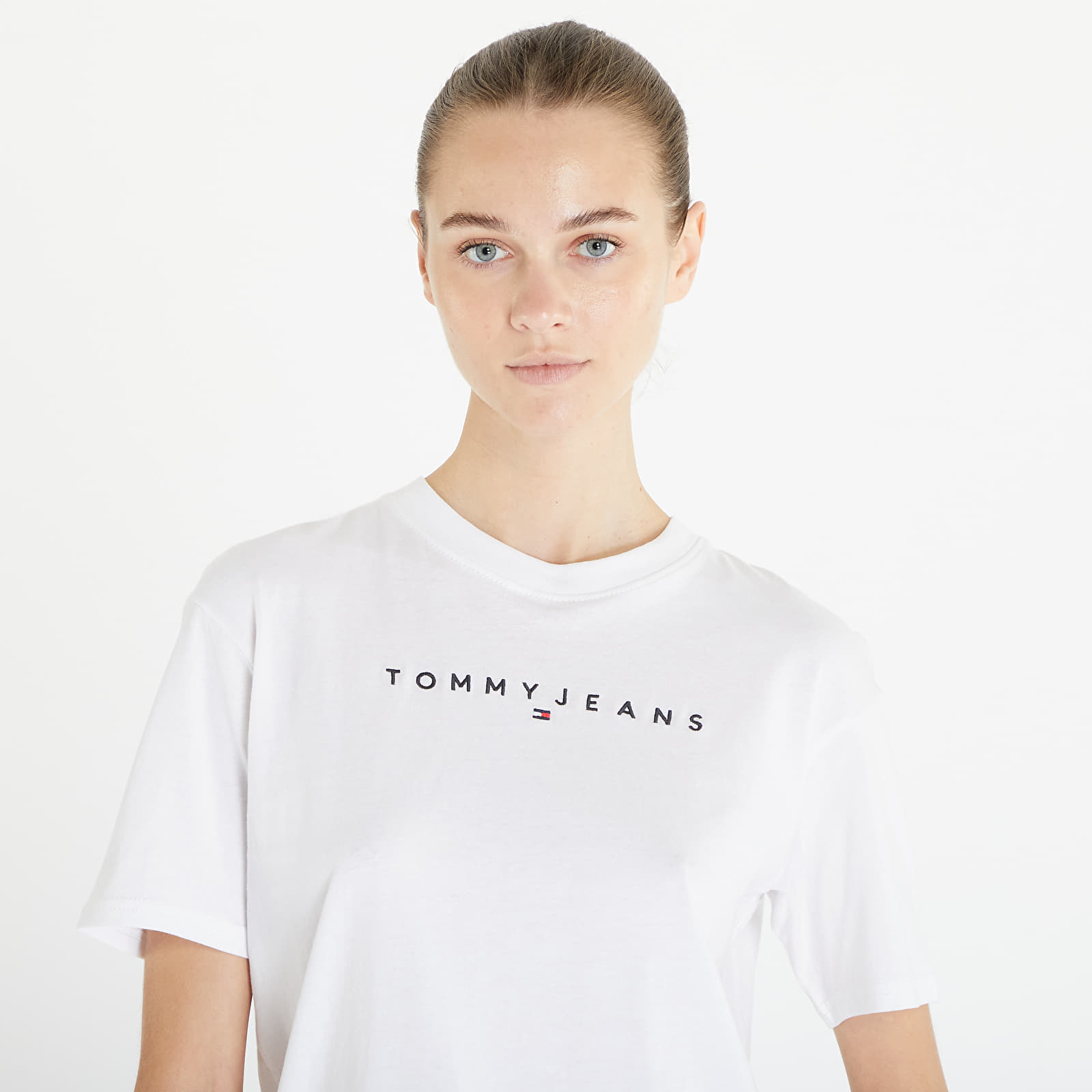 Trička Tommy Jeans Relaxed New Linear Short Sleeve Tee White
