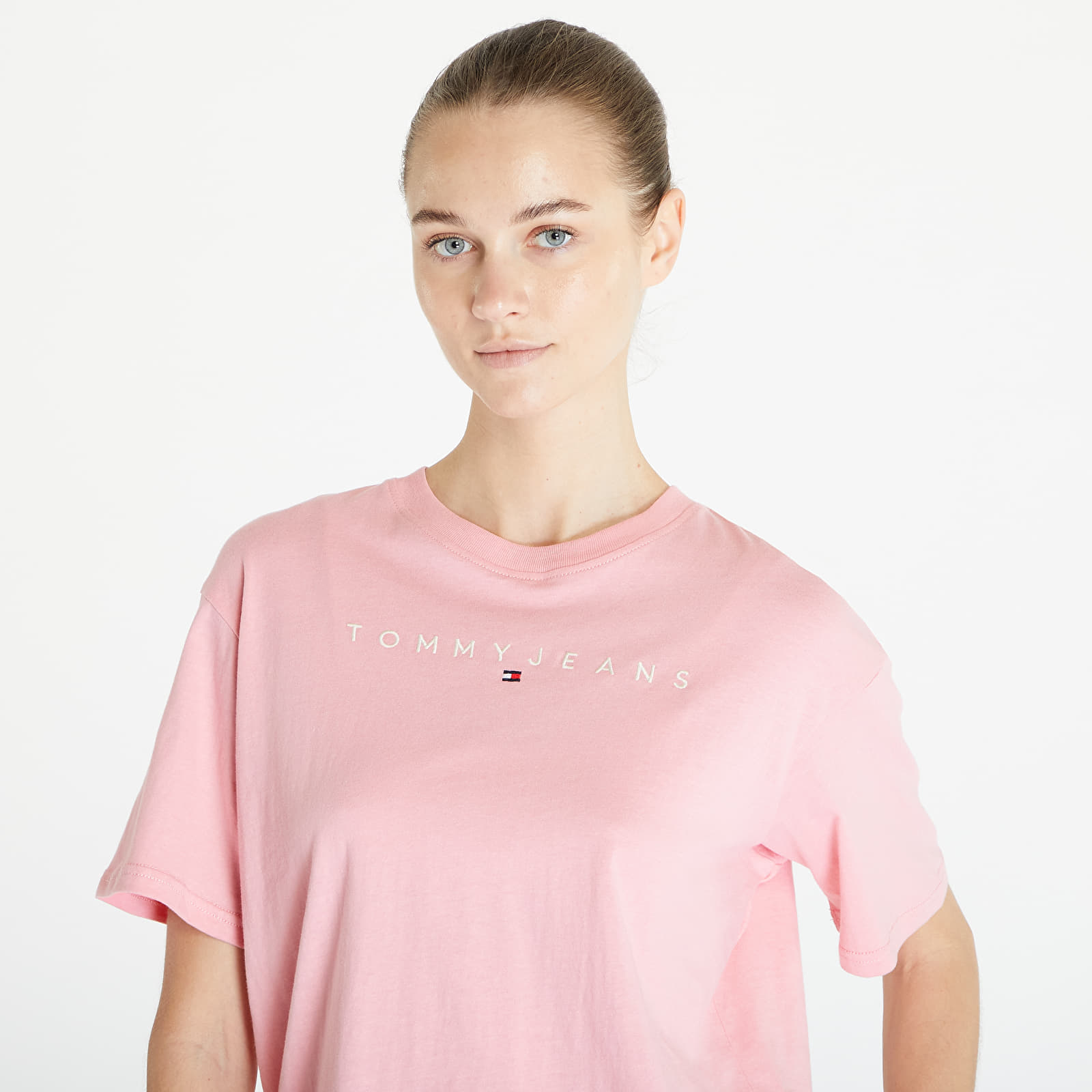 Tricou Tommy Jeans Relaxed New Linear Short Sleeve Tee Tickled Pink - 1 | YEO