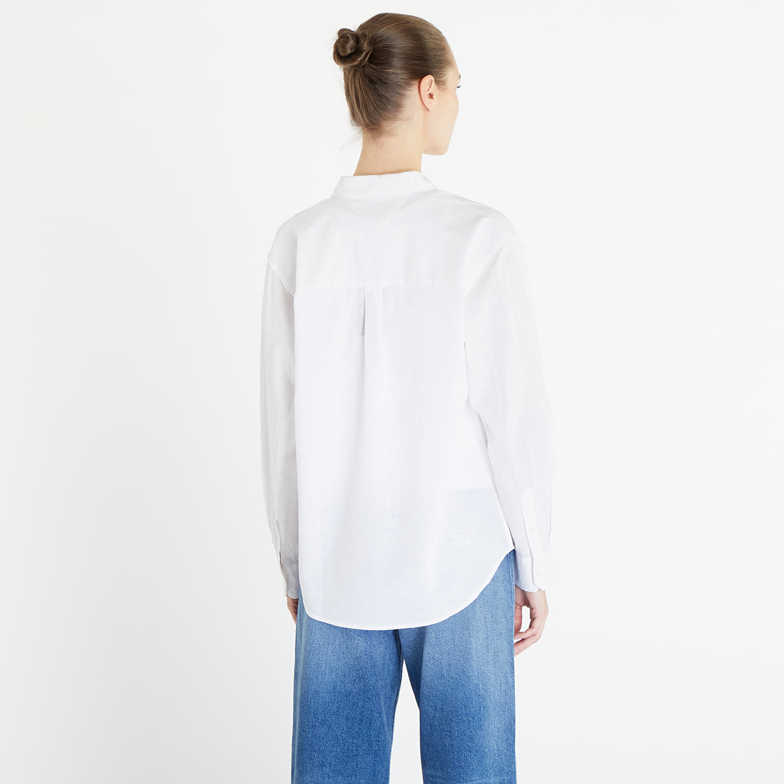 Hemden Tommy Jeans Solid Linen Blend Shirt White
