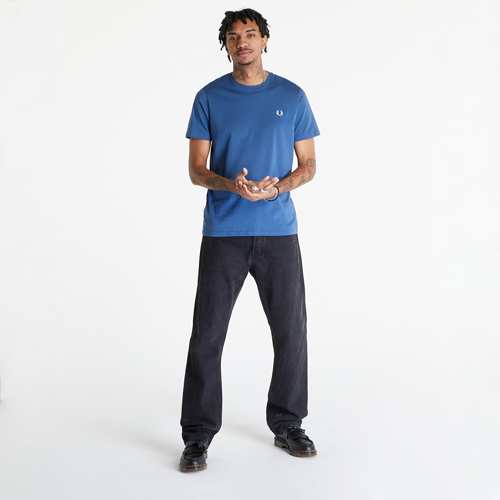 Trička FRED PERRY Crew Neck T-Shirt Midnight Blue/ Light Ice