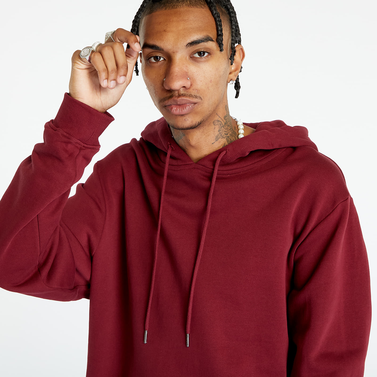 Sweatshirts Urban Classics Organic Basic Hoody Burgundy