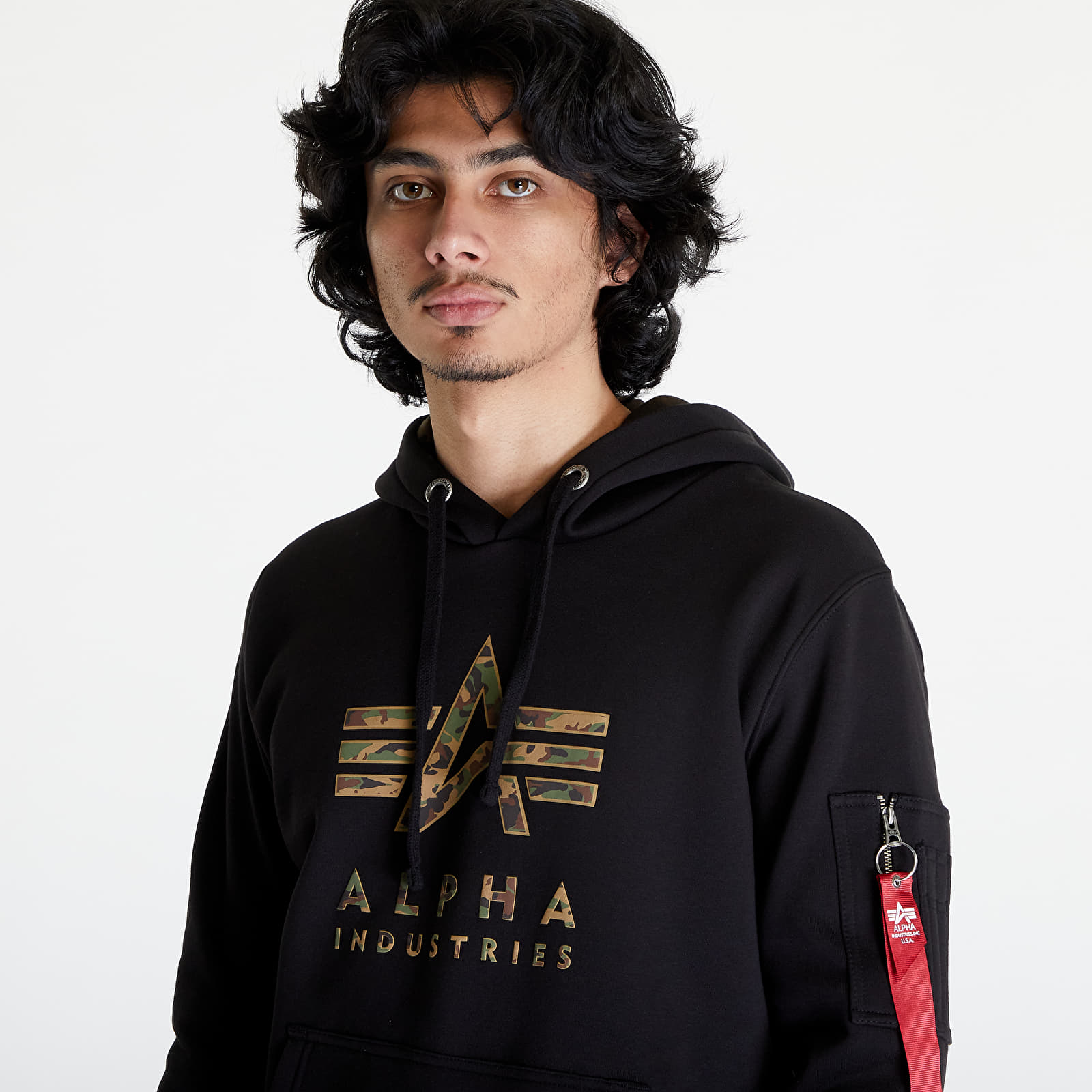 Mikiny Alpha Industries Camo TPU Hoody Black