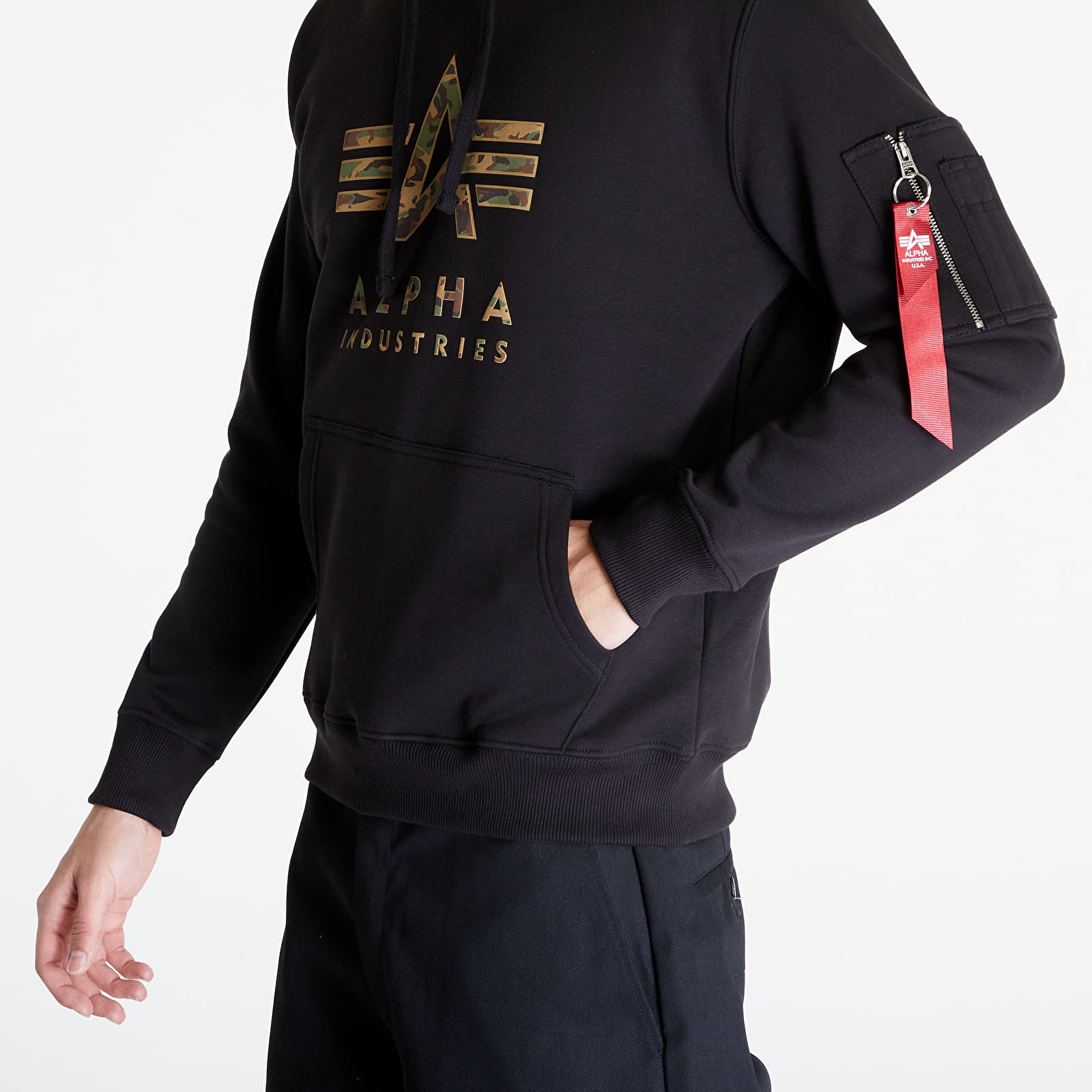Mikiny Alpha Industries Camo TPU Hoody Black