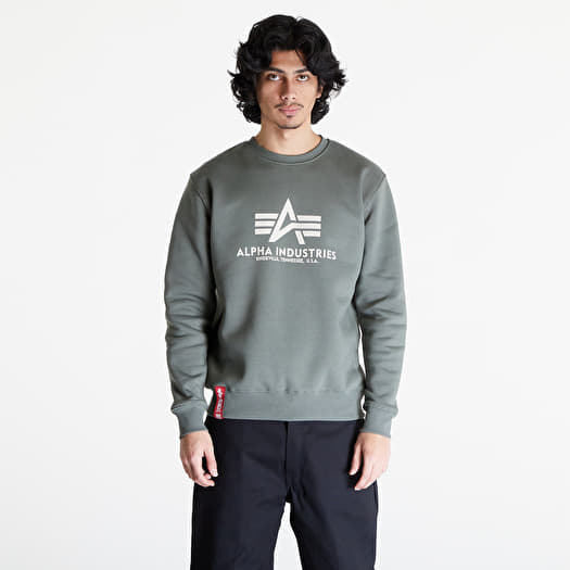 Hoodies and sweatshirts Alpha Industries Basic Sweater Vintage Green |  Queens